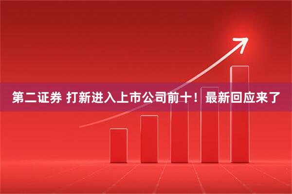 第二证券 打新进入上市公司前十！最新回应来了